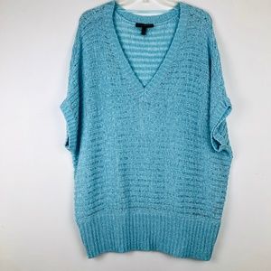 Lane Bryant Womens 18/20 Blue Vest V Neck Ribbed box 1